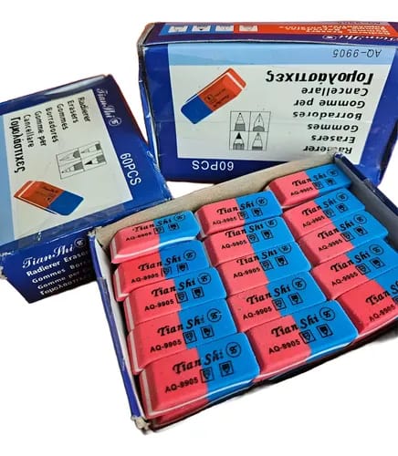 Red and blue rubber